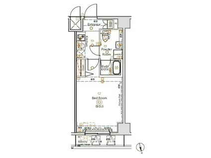 ヴォーガコルテ蒲田(1K/7階)の間取り写真