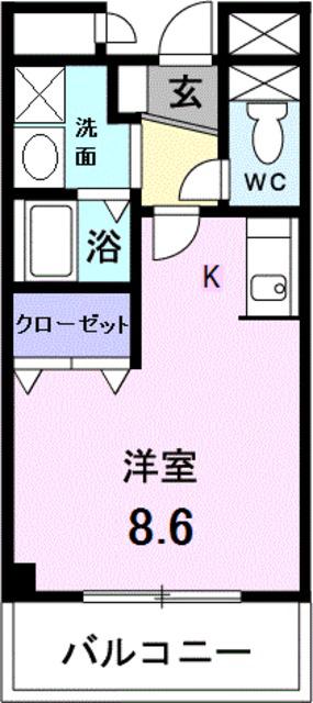 リーヴァ 神石(1K/3階)の間取り写真