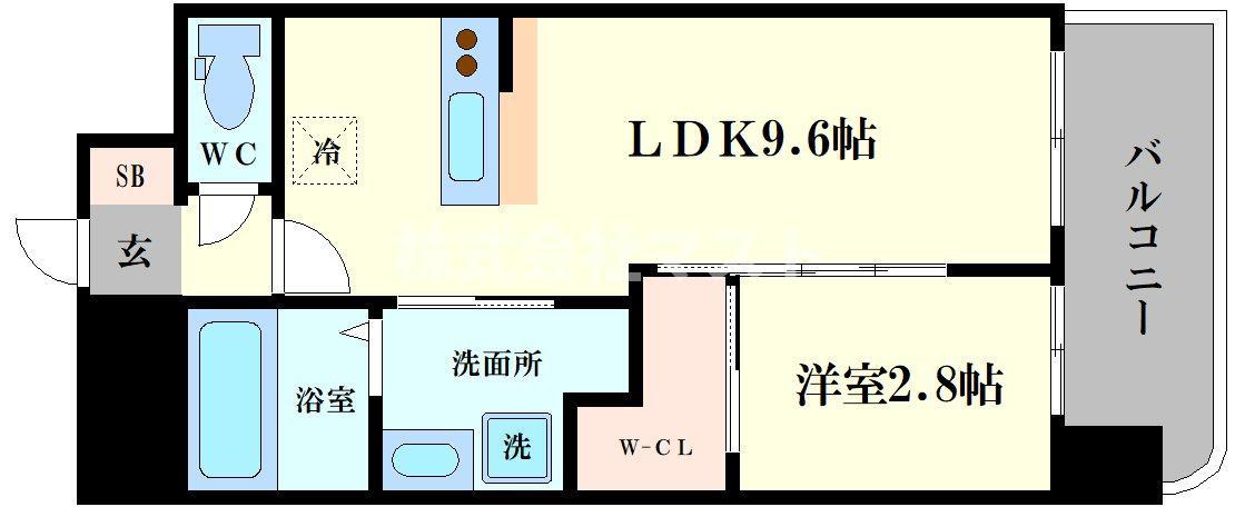 セレニテ難波グランデシュッド(1LDK/13階)の間取り写真