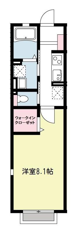 グレンディール(1K/2階)の間取り写真