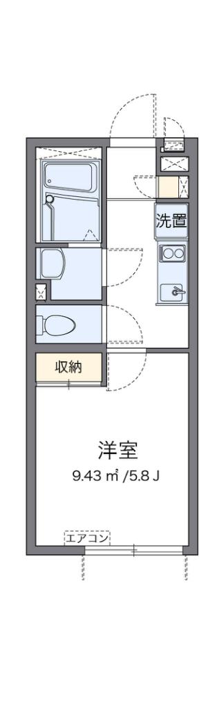 レオネクストノンブルキャトル(1K/1階)の間取り写真