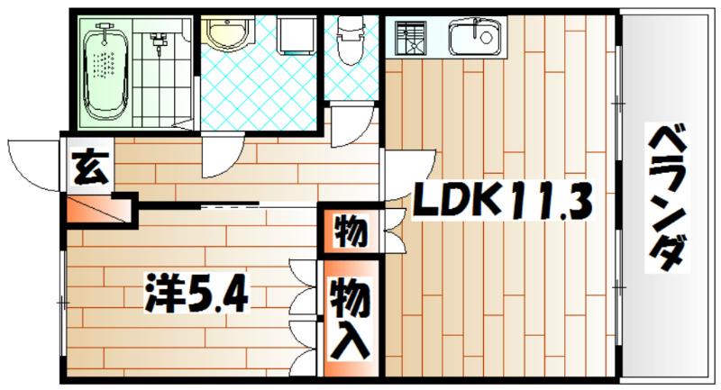 ボンヌール植田(1LDK/1階)の間取り写真