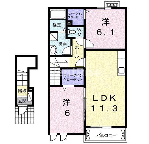マローネ北山(2LDK/2階)の間取り写真