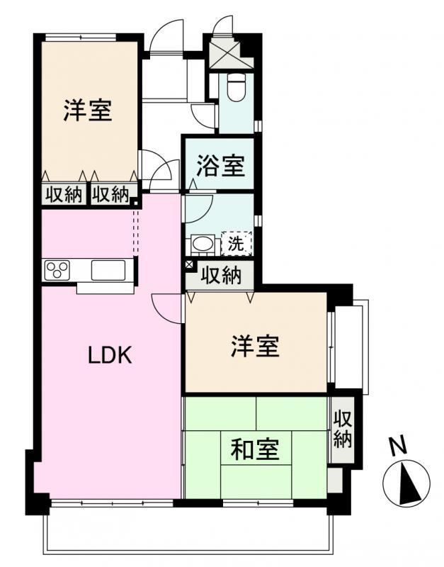 レジデンス香川(3LDK/1階)の間取り写真