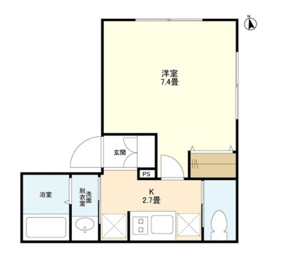 N ウェルスクエアイズム西小山(1K/3階)の間取り写真