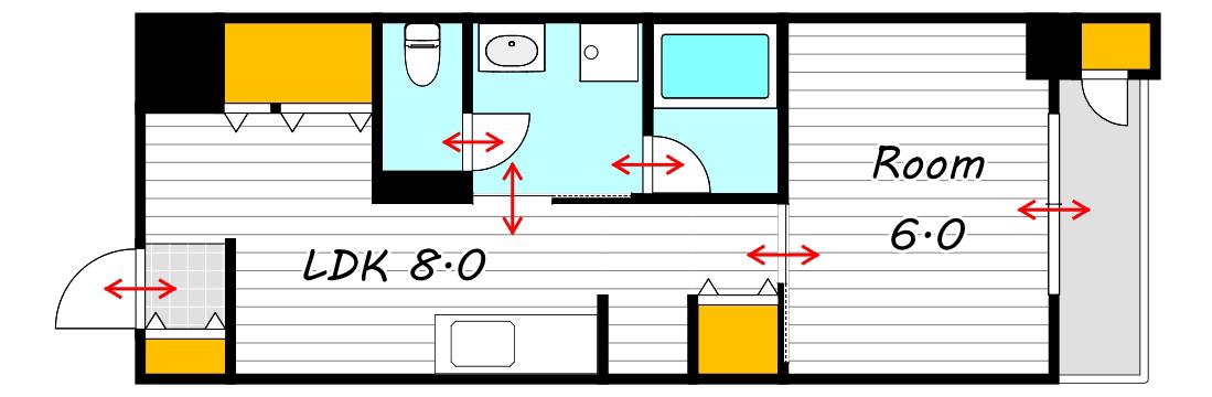 ASレジデンス厚生町(1LDK/3階)の間取り写真