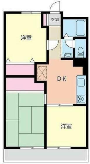 ヴァンベール鈴木(3DK/1階)の間取り写真