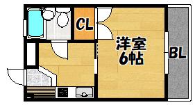 メゾン花園(1K/1階)の間取り写真
