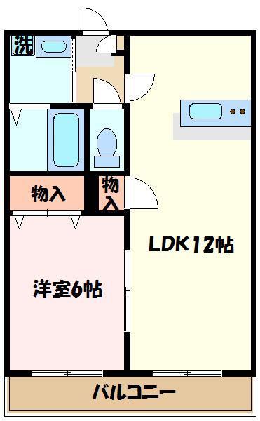 クレストコート中川(1LDK/2階)の間取り写真