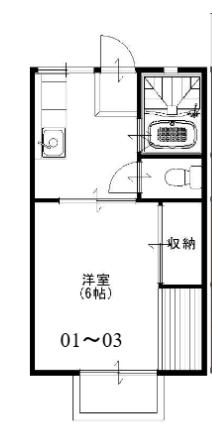 大澤ハイツ(1K/1階)の間取り写真
