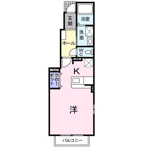 スマイリー(ワンルーム/1階)の間取り写真