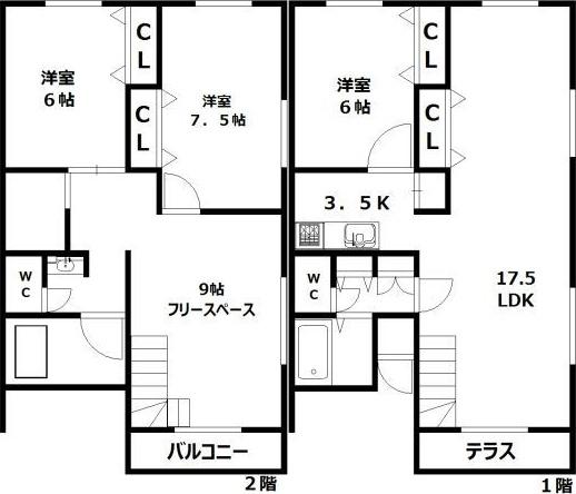 GLEBE西野(3SLDK/2階)の間取り写真