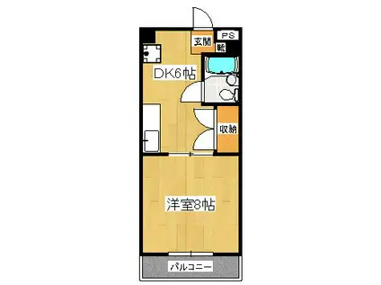 あけぼのSSビル(1DK/4階)の間取り写真