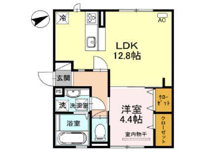 ゾナ ディ ウエスト(2LDK/3階)の間取り写真