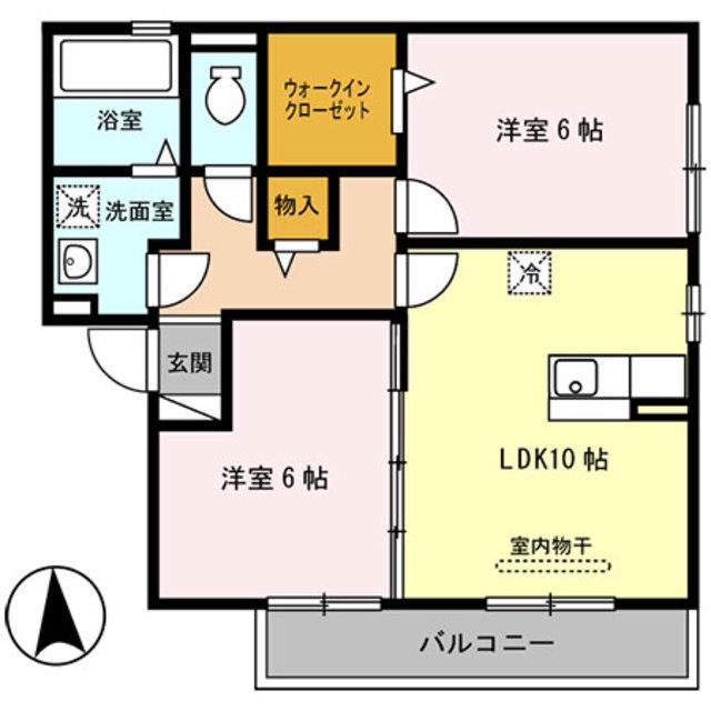 セジュール輪(2LDK/2階)の間取り写真