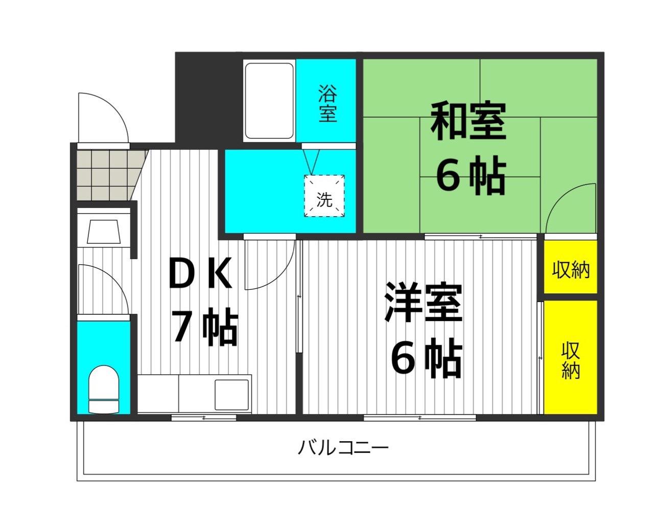 メゾン深野(2DK/4階)の間取り写真