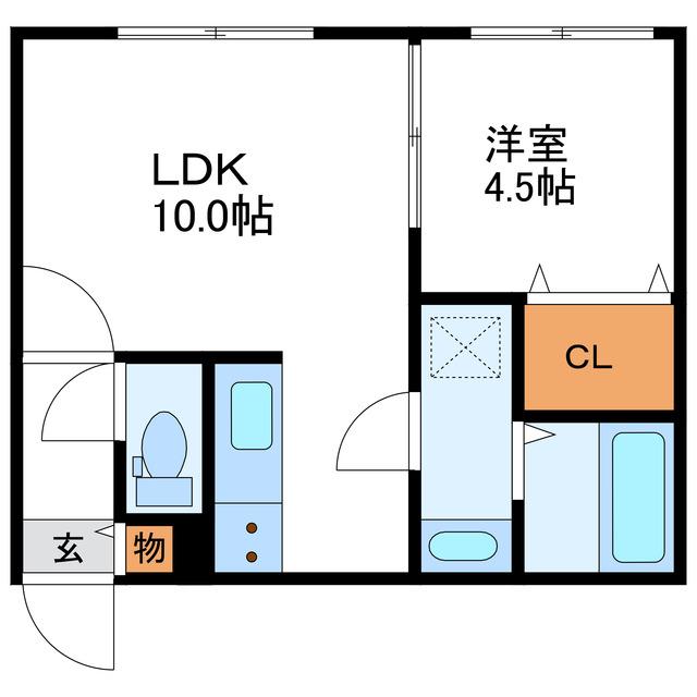 J-ECOA北27条 エコア北27条(1LDK/4階)の間取り写真
