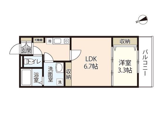 RESIDENCE KOJIMA(2K/3階)の間取り写真