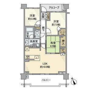 プラウド昭和楽園町(3LDK/2階)の間取り写真