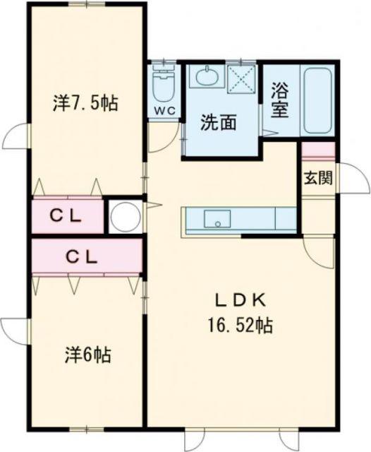 RELAX(2LDK/1階)の間取り写真