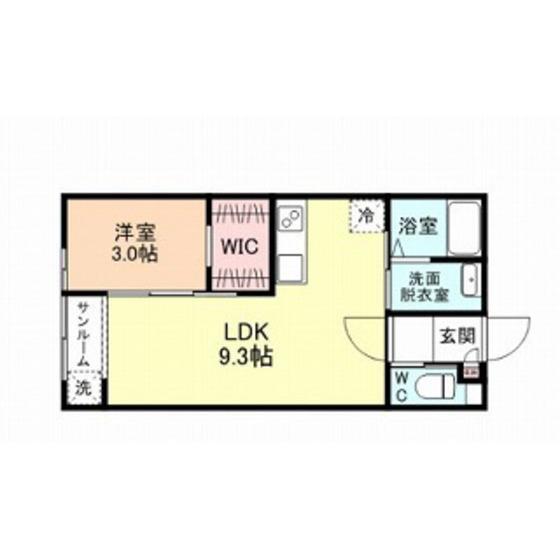 FIRST SQUARE(1LDK/1階)の間取り写真