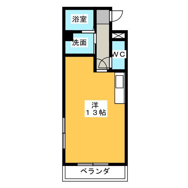 デュエット(ワンルーム/2階)の間取り写真