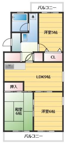 マンションPINOII(3LDK/2階)の間取り写真
