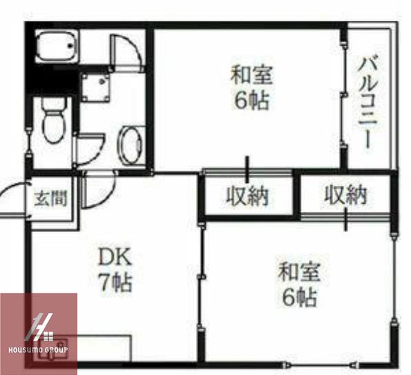 草野マンション21号館(2DK/3階)の間取り写真