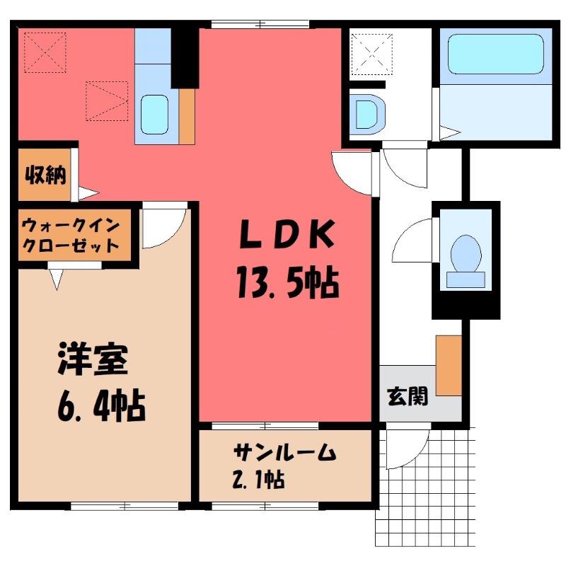クレンベラ(1LDK/1階)の間取り写真