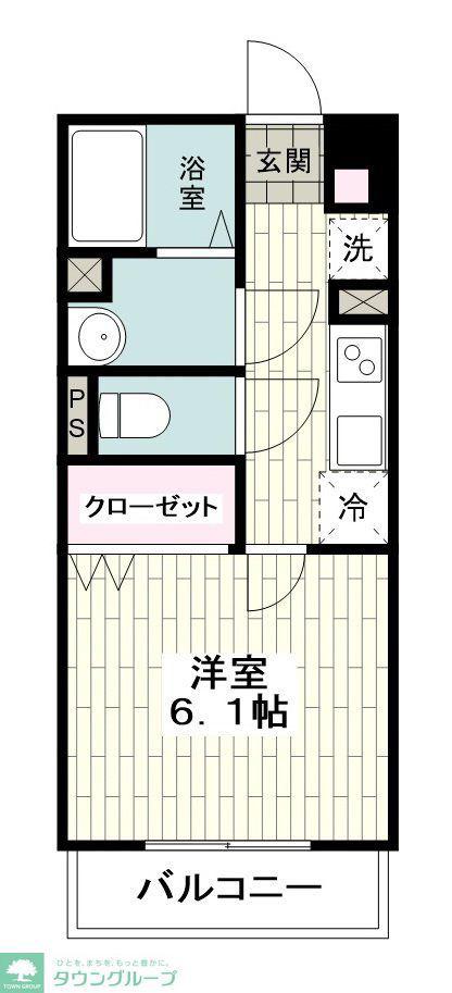 IXO西鶴間(1K/2階)の間取り写真