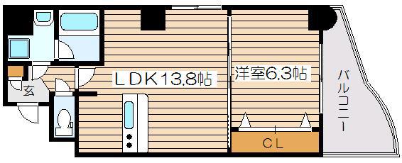 THE PREMIUM AQUA(1LDK/6階)の間取り写真