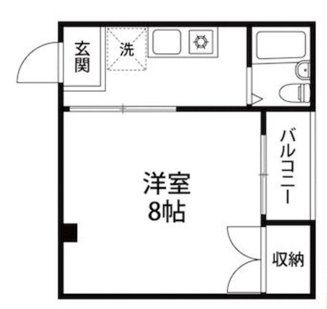 相武ビル(1DK/4階)の間取り写真
