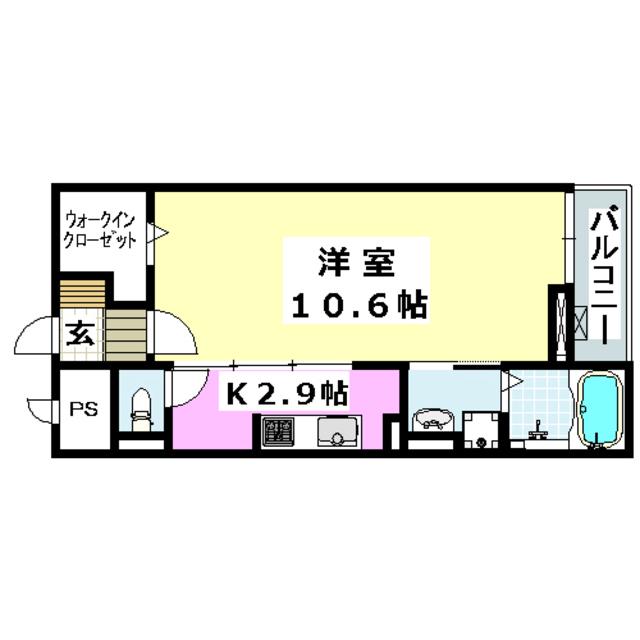 アルンド-・インディカII(1K/2階)の間取り写真