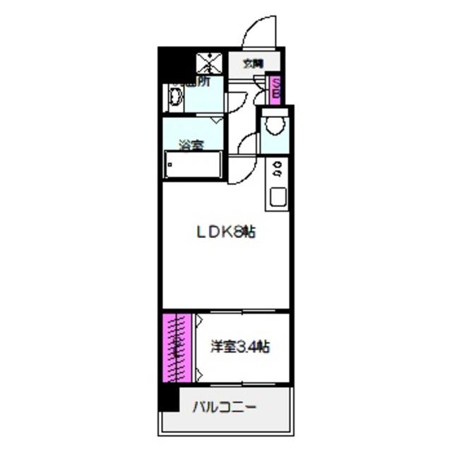 エムブイインプ大阪放出(1LDK/4階)の間取り写真