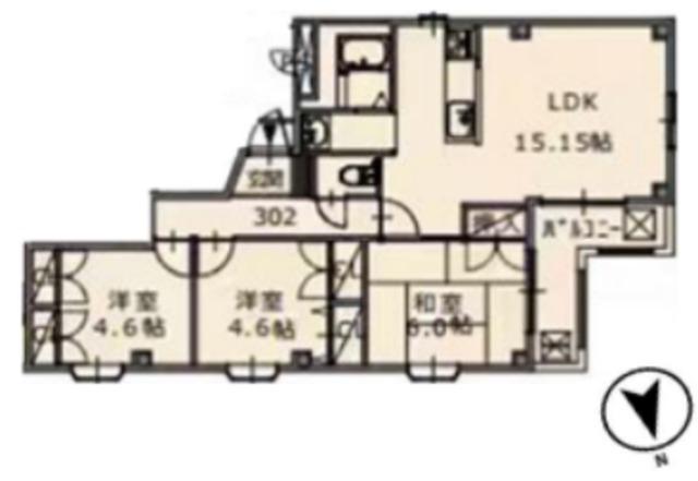 メゾンタナカ(3LDK/3階)の間取り写真