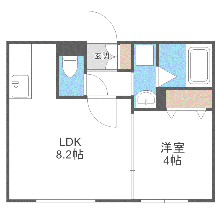 ル プルミエ(1LDK/4階)の間取り写真