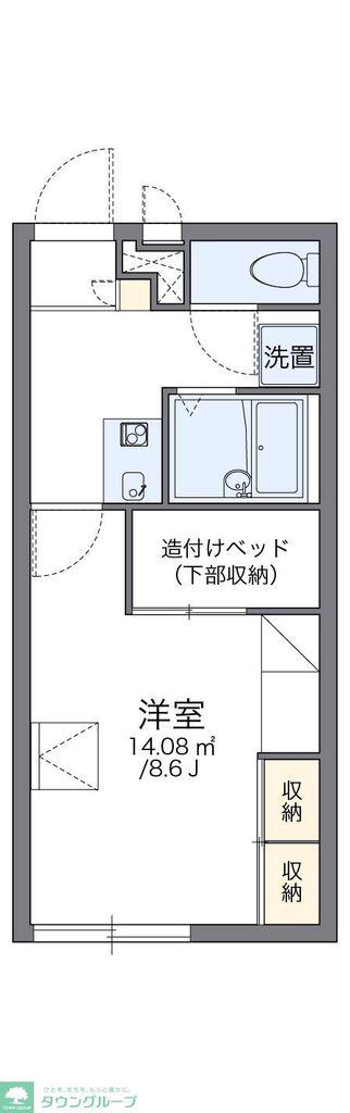 レオパレス妻田北A(1K/2階)の間取り写真