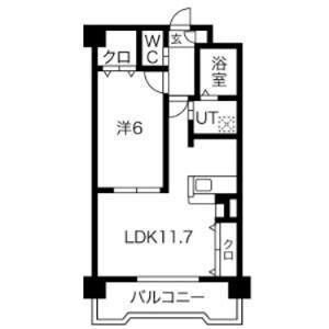 ビクトリア浄水(1LDK/3階)の間取り写真