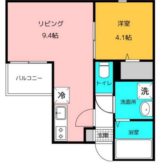 天神東ルッソ(1LDK/3階)の間取り写真