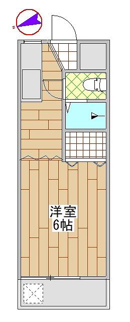 フラワーハイツ(1K/1階)の間取り写真
