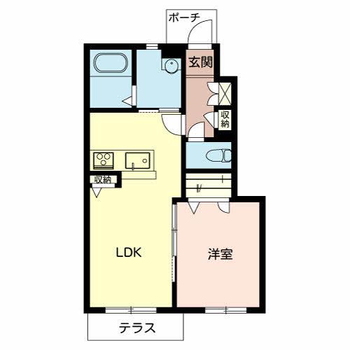シャーメゾンヒメコウライグリーン(1LDK/1階)の間取り写真