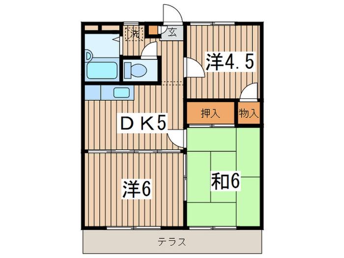 コーポサトーⅠ(3DK/1階)の間取り写真