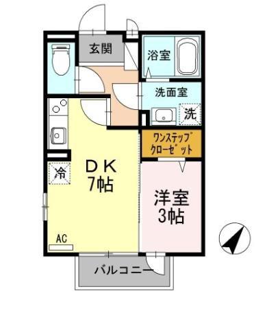 シエル・タデハラ(1DK/2階)の間取り写真