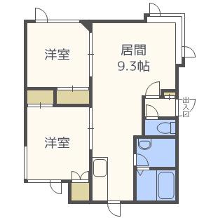 グランフルーヴ曙(2LDK/1階)の間取り写真