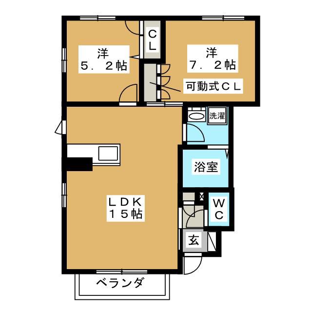フォレストガーデン東戸塚C棟(2LDK/1階)の間取り写真