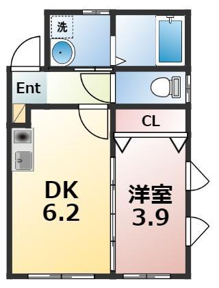 東武野田線 愛宕駅(千葉) 徒歩8分 2階建 築8年(1DK/1階)の間取り写真