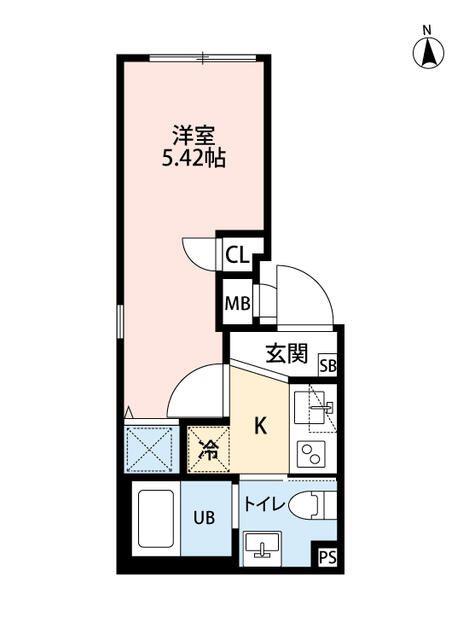アトリオ新宿早稲田(1K/2階)の間取り写真