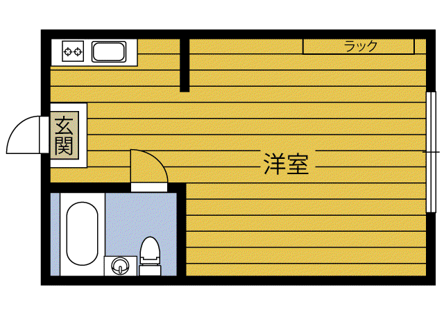 Kコーポ(ワンルーム/2階)の間取り写真