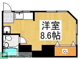 えびす荘(ワンルーム/1階)の間取り写真