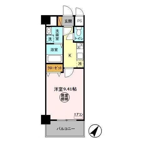 GRAND RISE 住居(1K/3階)の間取り写真